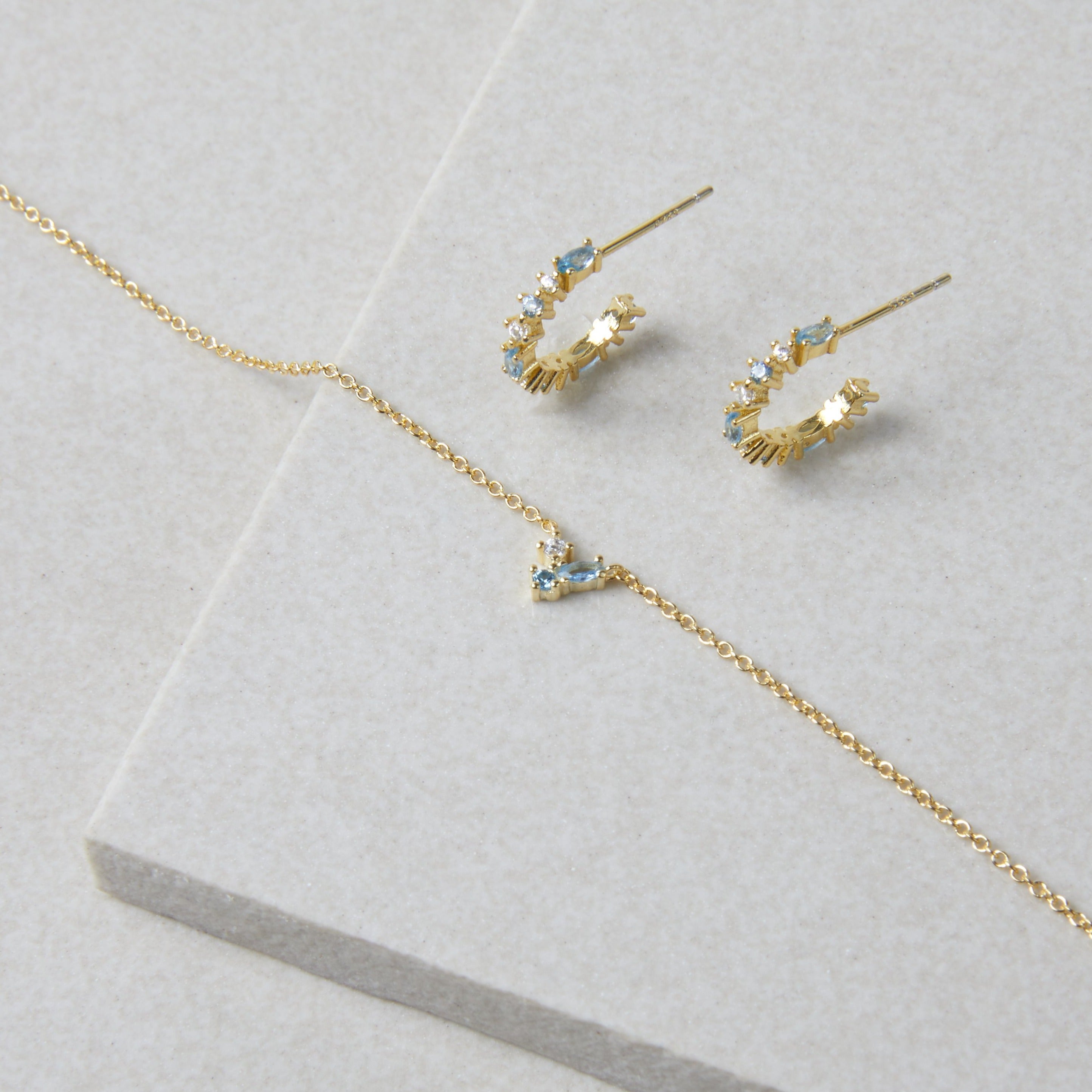 DAWN Gold Hoops and Necklace Gift Set